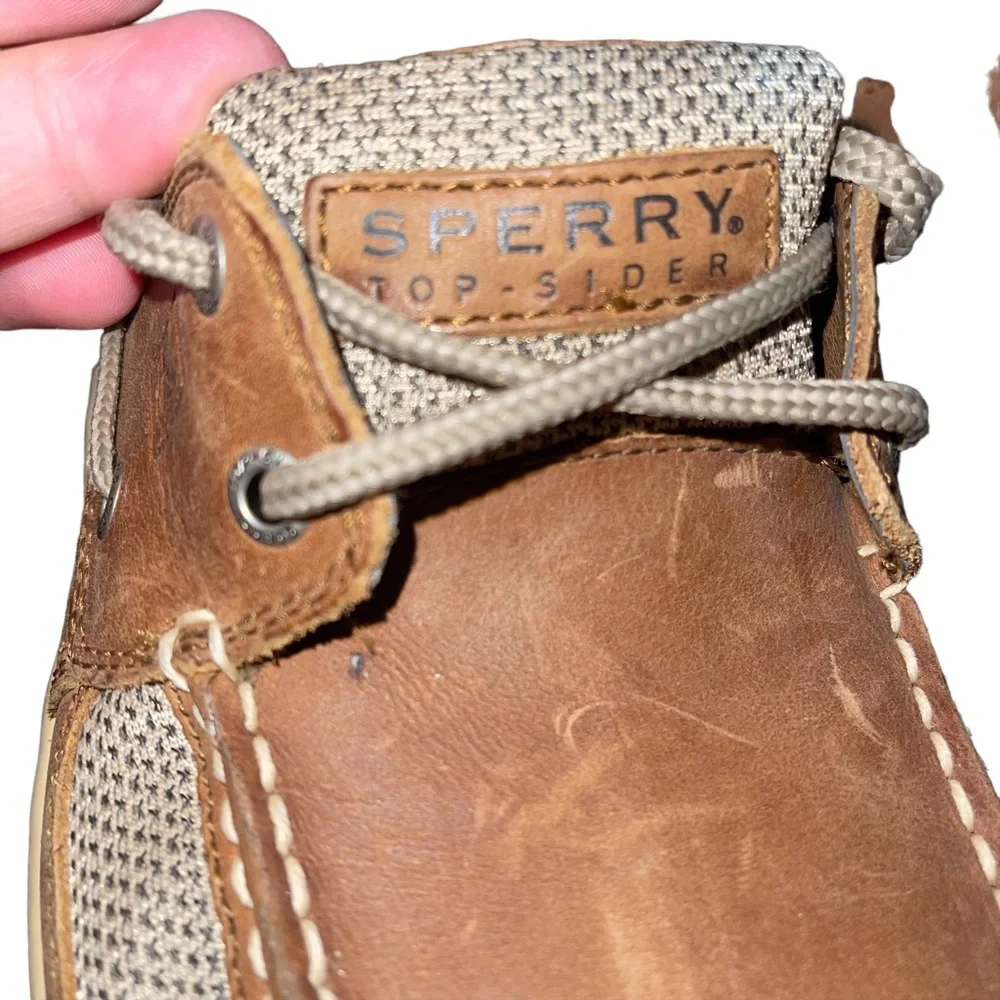 Sperry Leather Top Sider Boat Shoe Men’s Size 9.5M Two Tone Brown Tan